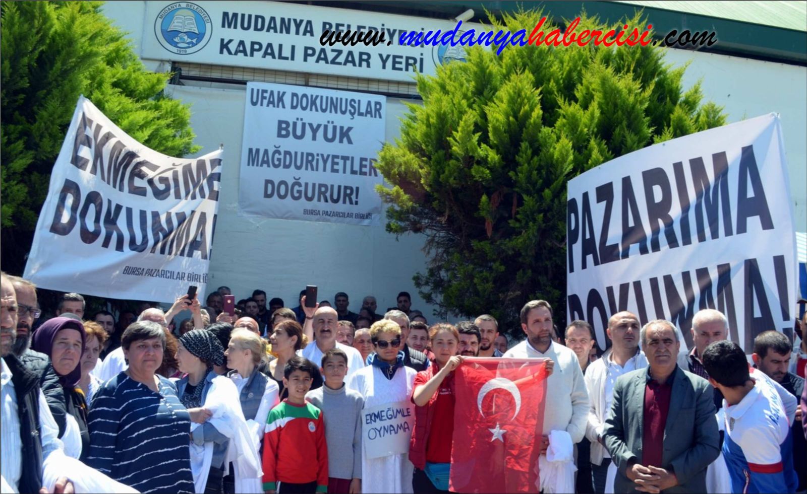 MUDANYA GYS PAZARI ESNAFINDAN KEFENL PROTESTO