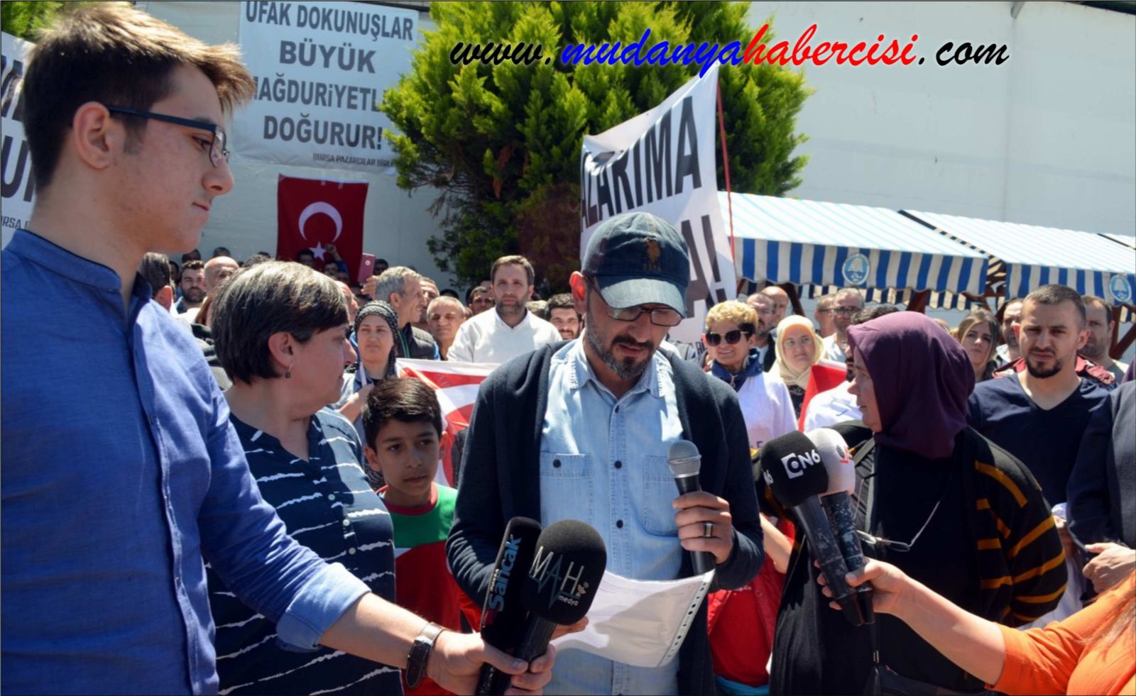 MUDANYA GYS PAZARI ESNAFINDAN KEFENL PROTESTO