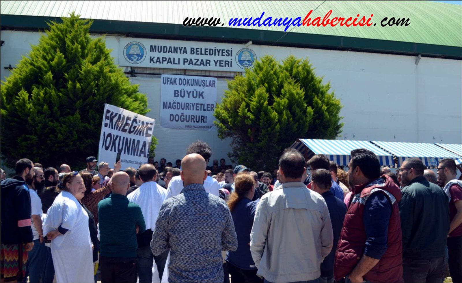 MUDANYA GYS PAZARI ESNAFINDAN KEFENL PROTESTO